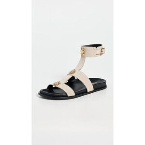 ALOHAS Clarisa Suede Cream Leather Sandals Size: 7-7.5 NIB